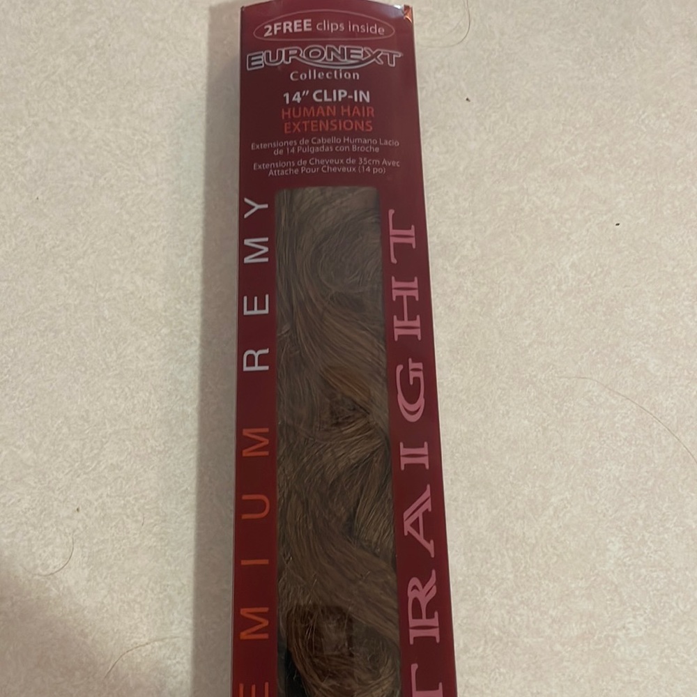 Chestnut brown clip in extensions